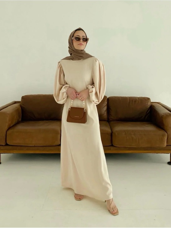 Niswa Fashion Dresses & Skirts - Duha Maxi Gown Size XS Length 56 Niswa Fashion Modest Cream New NWT